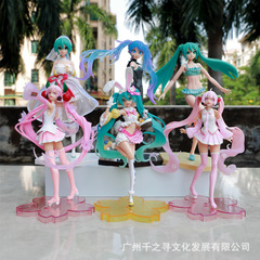 沙灘比基尼 春服兔耳 櫻花 惡魔 婚紗初音袋裝小手辦批發