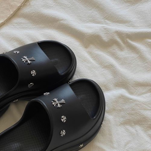 Ladies' Casual Shoes with 8CM Thick Platform High Heels, Outdoor Wear Fashion High Heels, Summer One-Sided Slides, Trendy