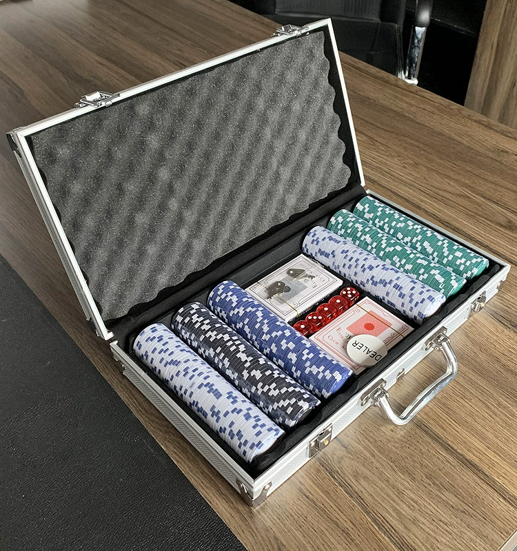 Набор фишек для Texas Hold'em, кости, коробка с замком, 100 кодов, 200, 300, 500 шт, игра-лодка, развлекательная