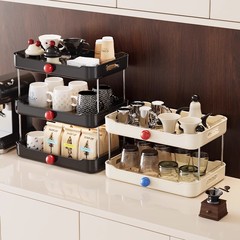 カップホルダーカップ収納ラックデスクトップウォーターカップコーヒーティーカップ収納ラックホームダイニングテーブル二層排水ラック