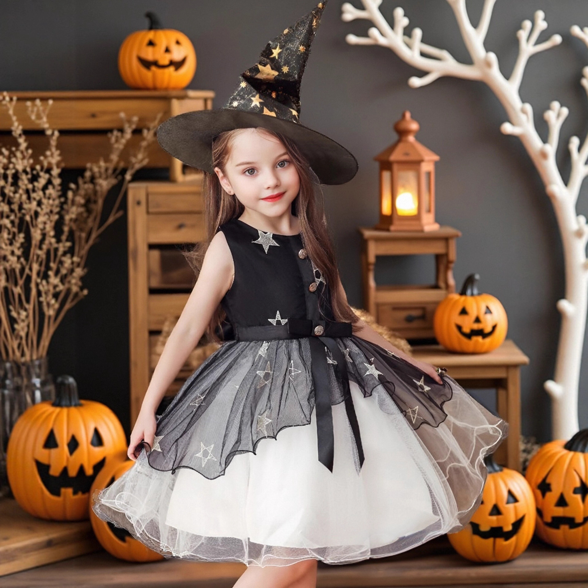 Children's wedding dress sleevless, evening dress, halloween, children's clothing, princess style, tulle