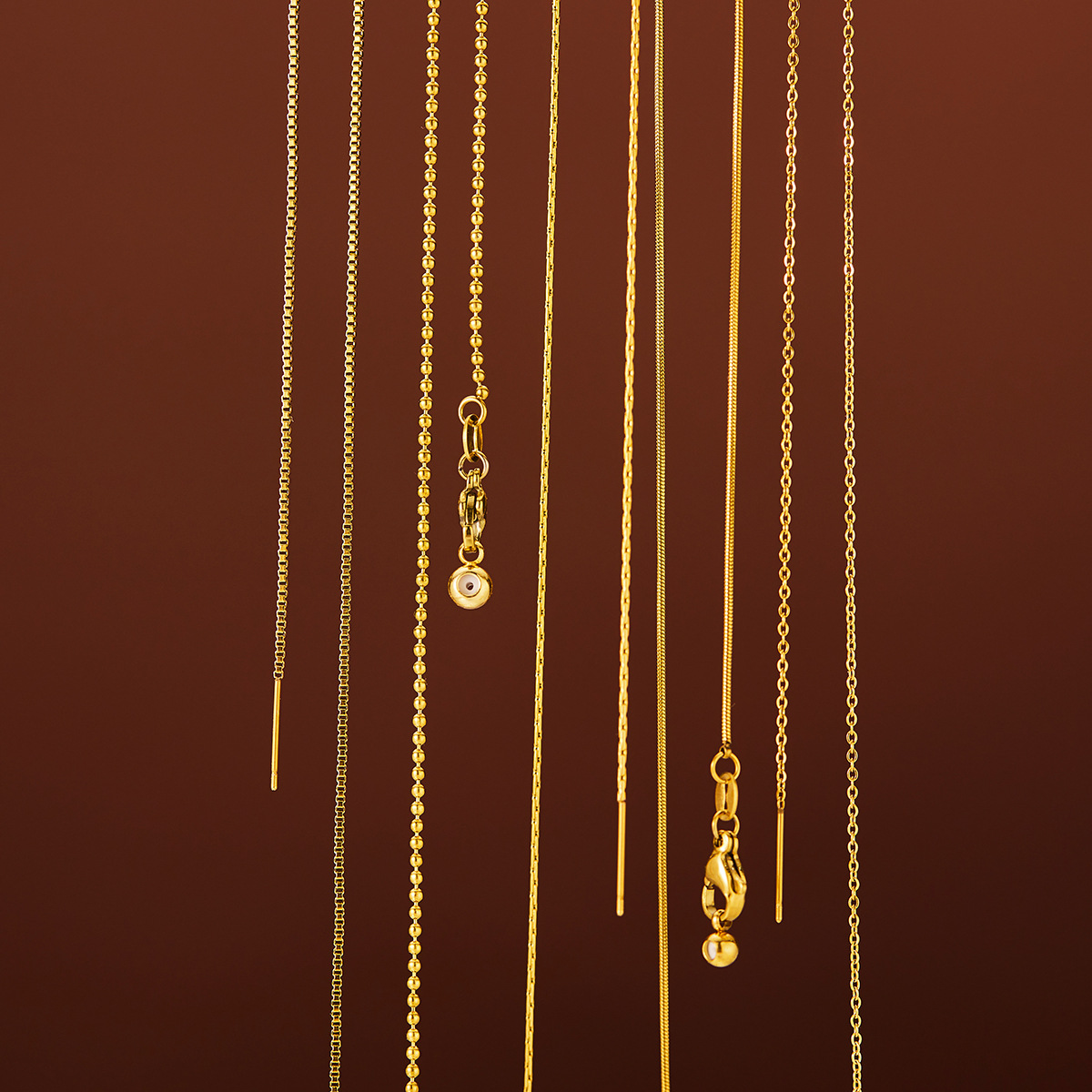 45cm acero de titanio clavícula cadena universal cadena ajustable collar de acero inoxidable joyería DIY accesorios de colgante de perlas