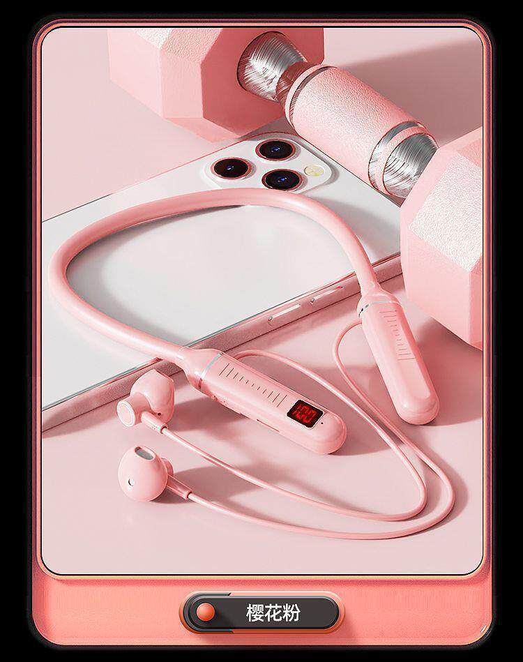 Bluetooth wireless sports earphones with ultra-long standby time, heavy bass, neck-hanging design, compatible with Vivo, Apple, OPPO, Huawei