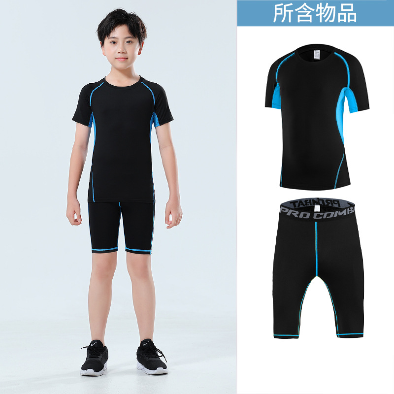검정색과 파란색 투피스 세트(통기성 메쉬) A