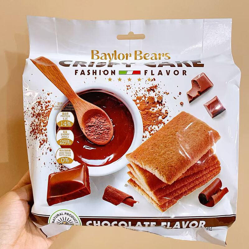 高点BaylorBears蛋糕薄脆饼干巧克力味原味网红休闲解馋薄饼零食|undefined