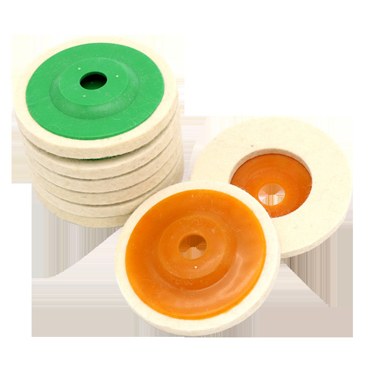 镜面抛光羊毛轮磨片角向羊毛抛光轮高密度细白羊毛垫工业毛毡轮