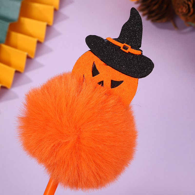 1 Piece Pumpkin Spider Bat Class Christmas Learning Halloween Pp Cotton Rabbit Fur Felt Cloth Cute Ballpoint Pen display picture 3