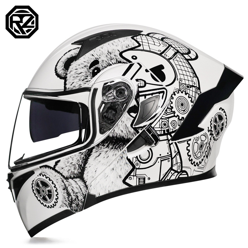 Orz casco de motocicleta hombres y mujeres de exposición casco completo casco cola Knight Bluetooth motocicleta hombres y mujeres de invierno personalizado eléctrico