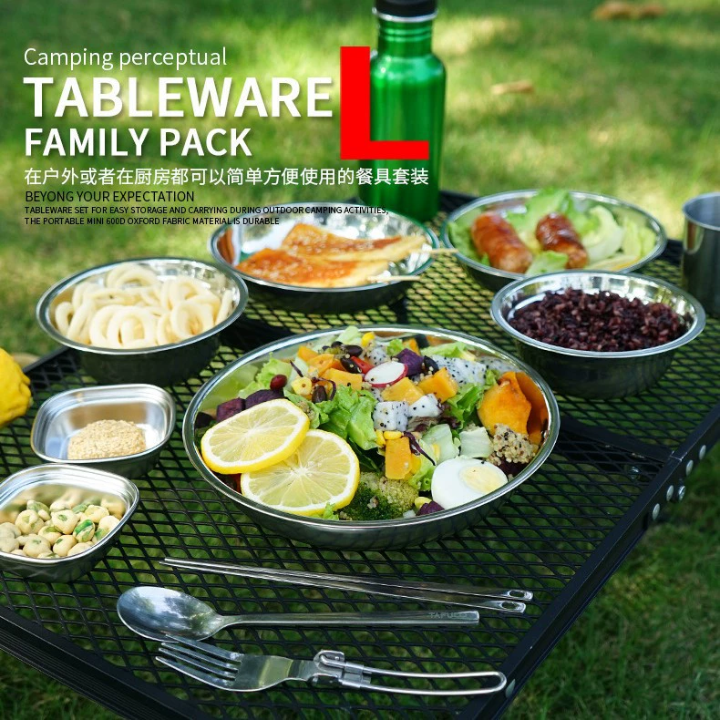 Handheld dinner plate, travel set, tableware, 22 pieces