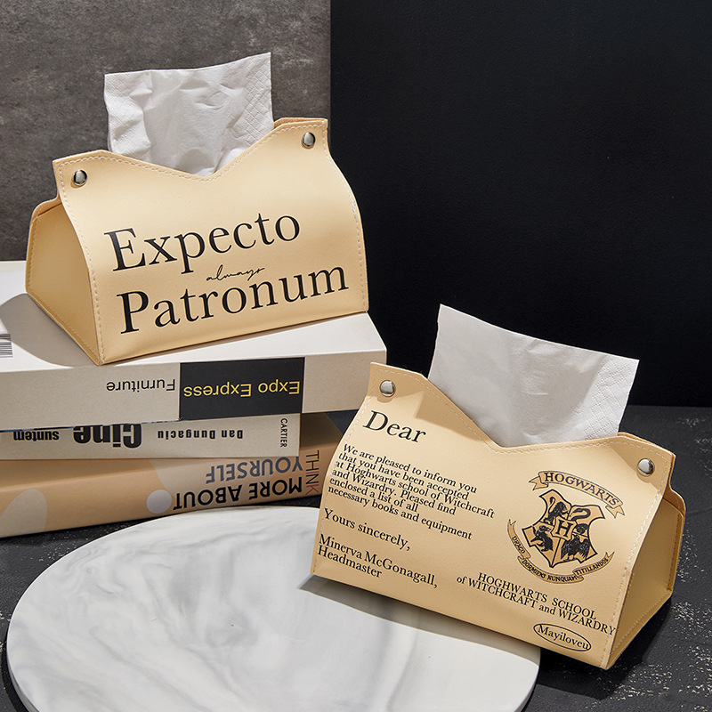 Harry Potter Tissue Box for Home Living Room, Car-Mounted Tissue Box, High-End Paper Tissue Box, Leather Creative Napkin, Simple Harry Potter Tissue Box for Home Living Room, Car-Mounted Tissue Box, High-End Paper Tissue Box, Leather Creative Napkin, Simple