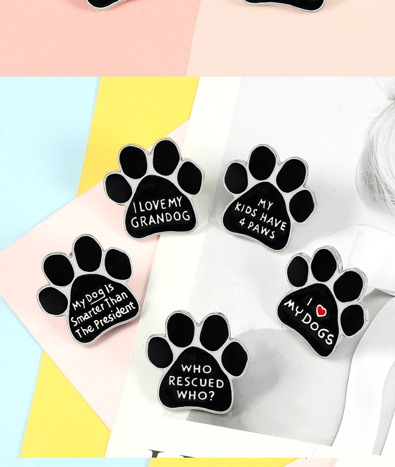 10g Weight Brooches Classification Holiday, Daily Occasion Alloy Material Letter, Paw Print Pattern Unisex Gender Enamel Design Cartoon Style Style Cartoon Style Pin Letter Paw Print Alloy Enamel Unisex Brooches 5