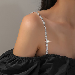 Multicolor Rhinestone Underwear Shoulder Strap Diamond Dress Shoulder Headwear One-character Collar Beautiful Back Non-marking Invisible Bra Strap Shoulder Strap