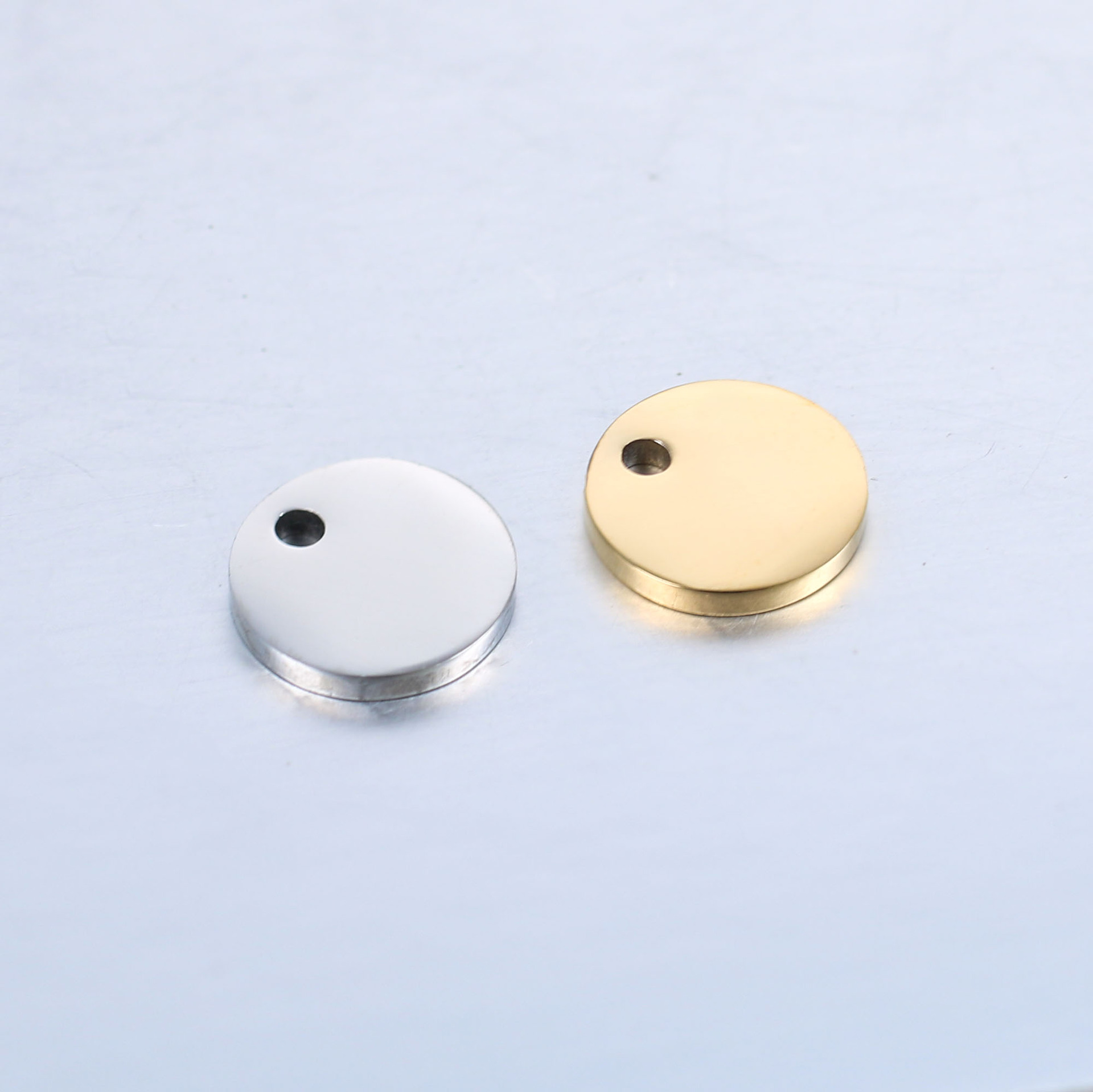 304 Stainless Steel Material 5 PCS/Package 304 Stainless Steel Solid Color Polished Pendant Charms
