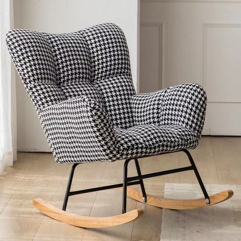 Silla de mecedora nórdica sala de estar doméstica dormitorio de cashmere individual balcón siesta casual sillón de mecedora siesta