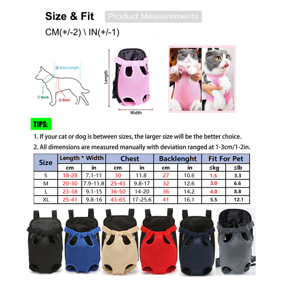 Carrier Cat Dog Breathable Chest Bag Pet Outdoor Portable Mesh Backpack_voghion.com