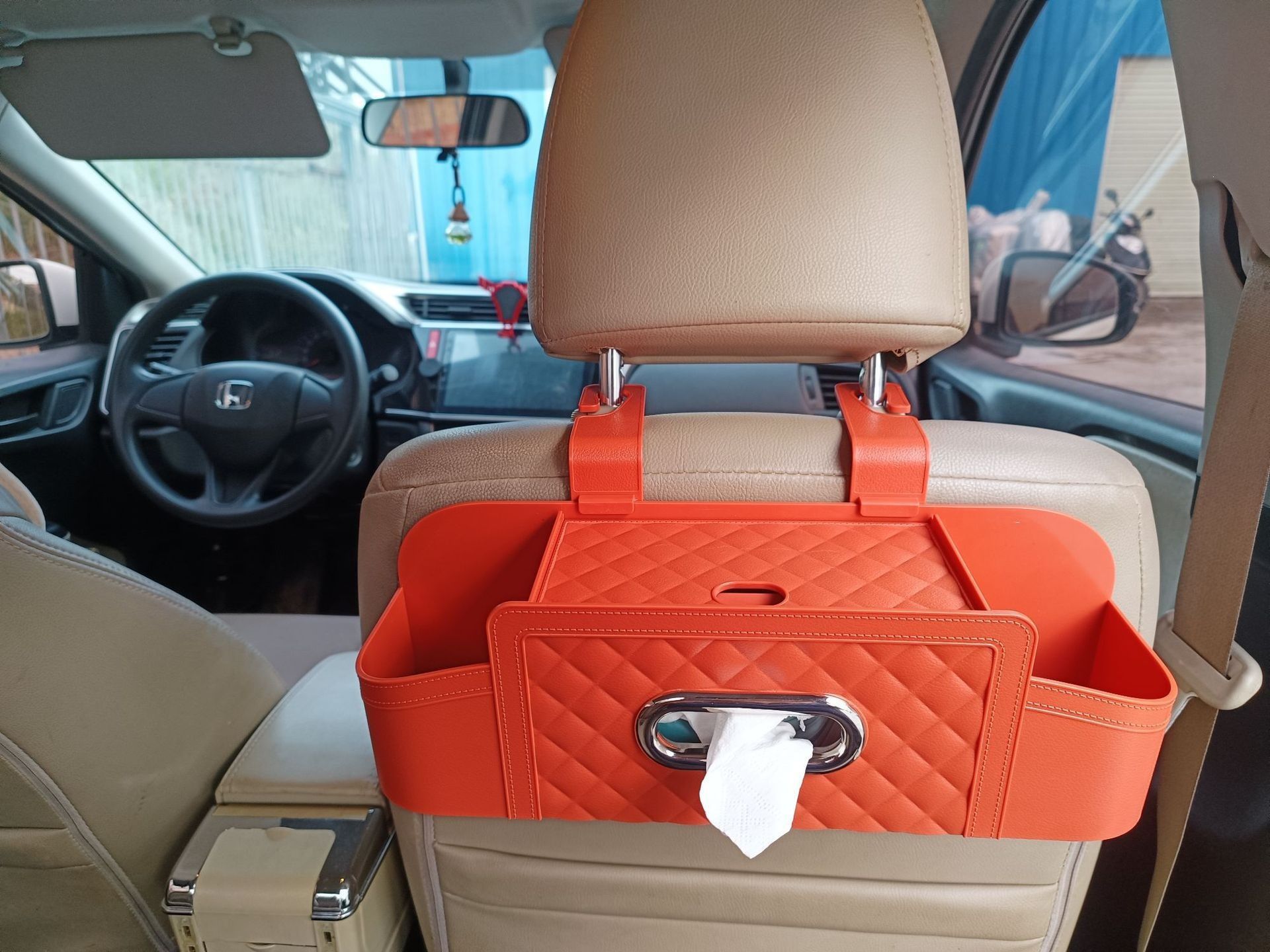 Car Seat Back Storage Box, Seat Rear Storage Box, In-Car Tissue Holder, Plastic Cup Holder, Phone Holder, Storage Box