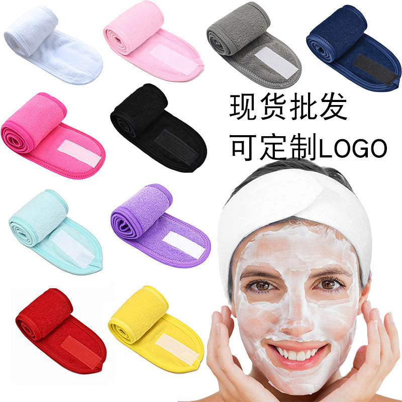 Double-Layer Beauty Headband for Women, Autumn and Winter Postpartum Headscarf, Women's Headband for Washing Face, Hairband with Velcro, Yoga Hair Wrap