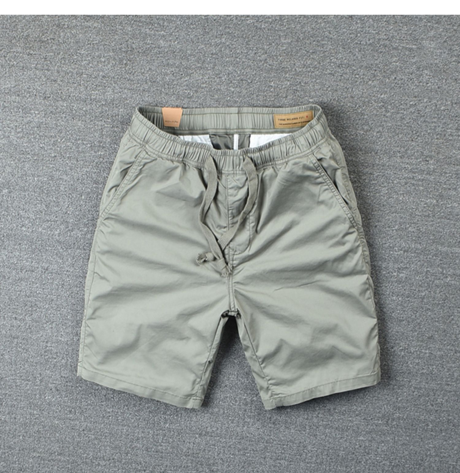 Men's Clothing Men's Slim Fit Casual Work Shorts Trendy Summer Thin Drawstring Elastic Waist Five Point Pants_viptrois.com
