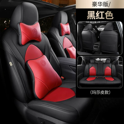 car texture Four Seasons universal | Modelə uyğun (Original) oturacaq örtükləri - black-and-red-deluxe-edition-wear-resistant-leather