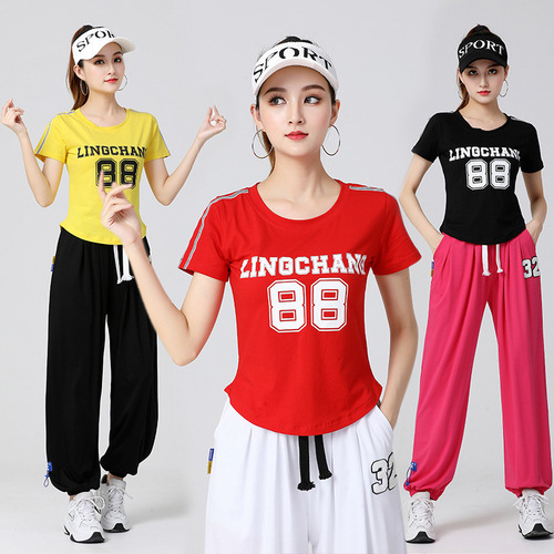 Women girls gogo dancers hiphop rapper dance tops cheerleader aerobics cheer leader dance uniforms square dance cotton long sleeve dance fitness top shirts