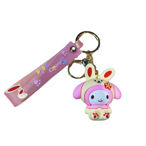 Cross-border cartoon Sanrio Kurohime doll keychain car key pendant cute backpack decoration key holder