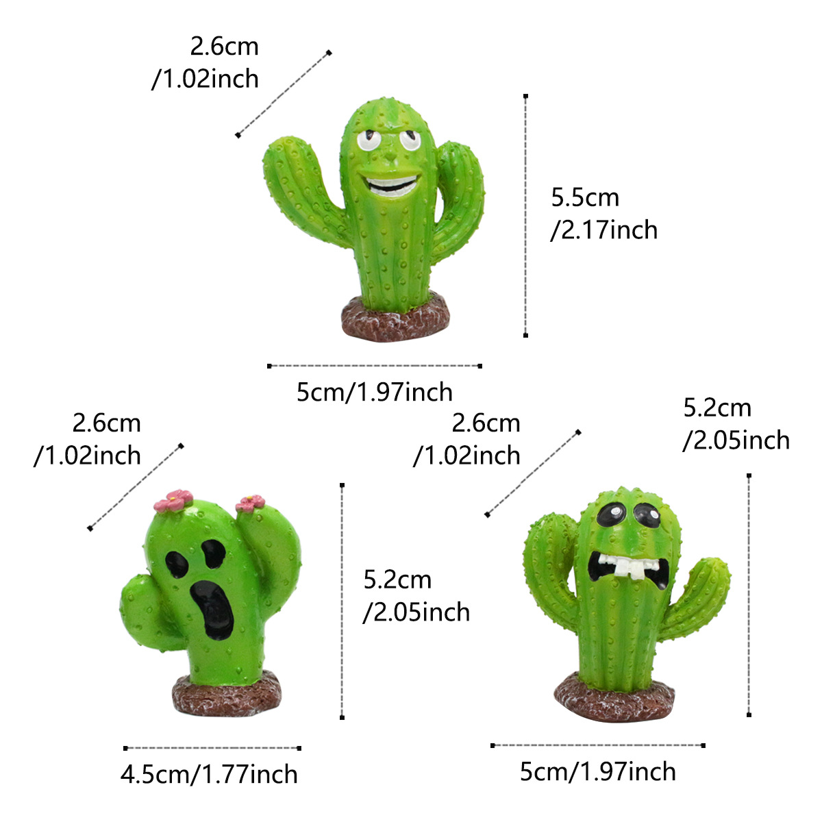 Garden Cactus Monster Set Three Small Ornaments Flower Bonsai Ornaments Fleshy Moss Micro Landscape World Landscape