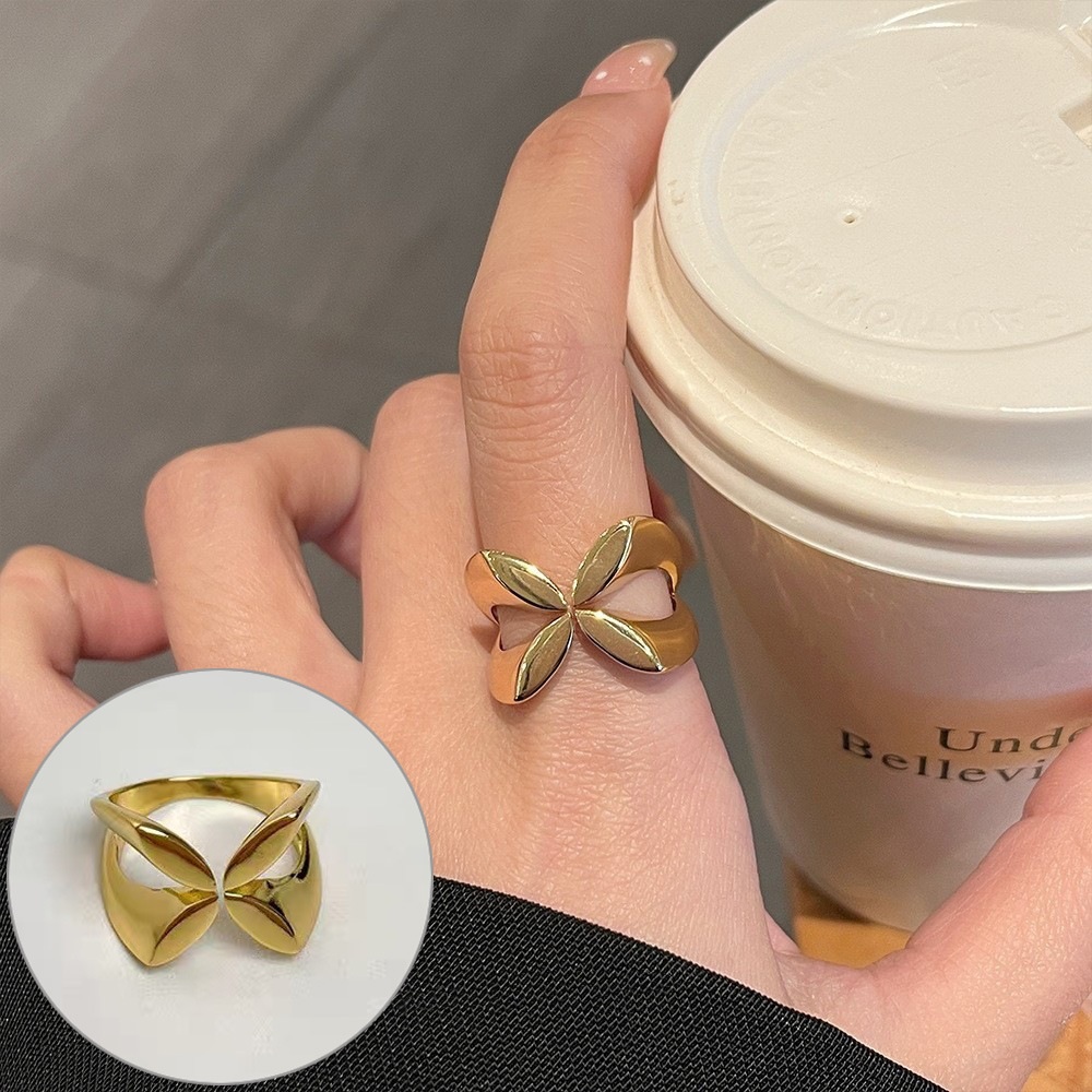 Anillo de corazón tridimensional de plata S925 para mujer estilo coreano, diseño retro ancho con letras, anillo abierto para dedo índice hip hop