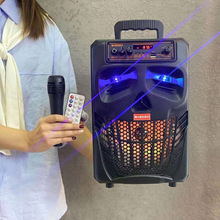 Kimiso戶外手提拉桿藍牙音箱便攜式大功率8寸廣場舞帶話筒家庭K歌