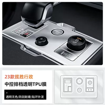 Gear Shift Protective Film Matte – Car interior film - 23-range-rover-executive-center-console-gear-shift-transparent-hd-tpu-film