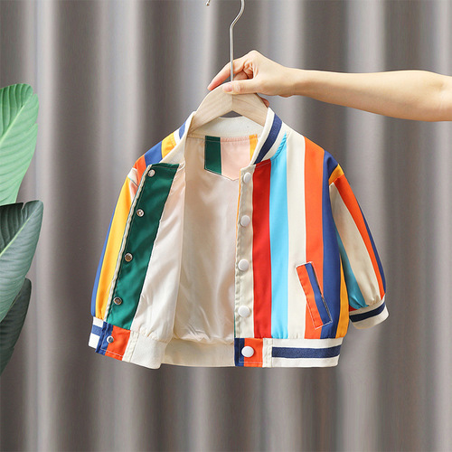 2761 Boys Spring and Autumn Jackets New Children's Internet Celebrity Jackets Fashionable Tops Baby Handsome Street Baseball Uniform Trendy