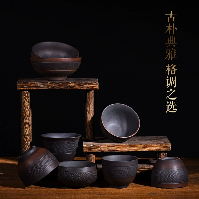 Фиолетовая чайная чашка из керамики Qingxi, набор чая «Kung Fu», персональная чайная чашка, домашняя офисная чашка, чашка с бамбуковой крышкой, чайная церемония