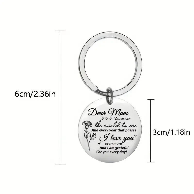 201 Stainless Steel, Alloy Material Mother'S Day Festival MAMA Letter Flower 201 Stainless Steel Alloy Polishing Carving Mother'S Day Women's Bag Pendant Memorial Keychains
