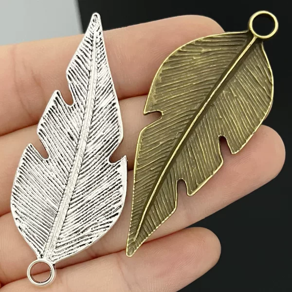 DIY Alloy Jewelry Accessories, Vintage Leaf Pendants, Necklace Keychain Pendants, Handmade Materials