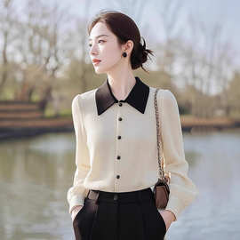 zynz5530韩系小香风针织衫女2025春季新款时尚气质通勤白色上衣