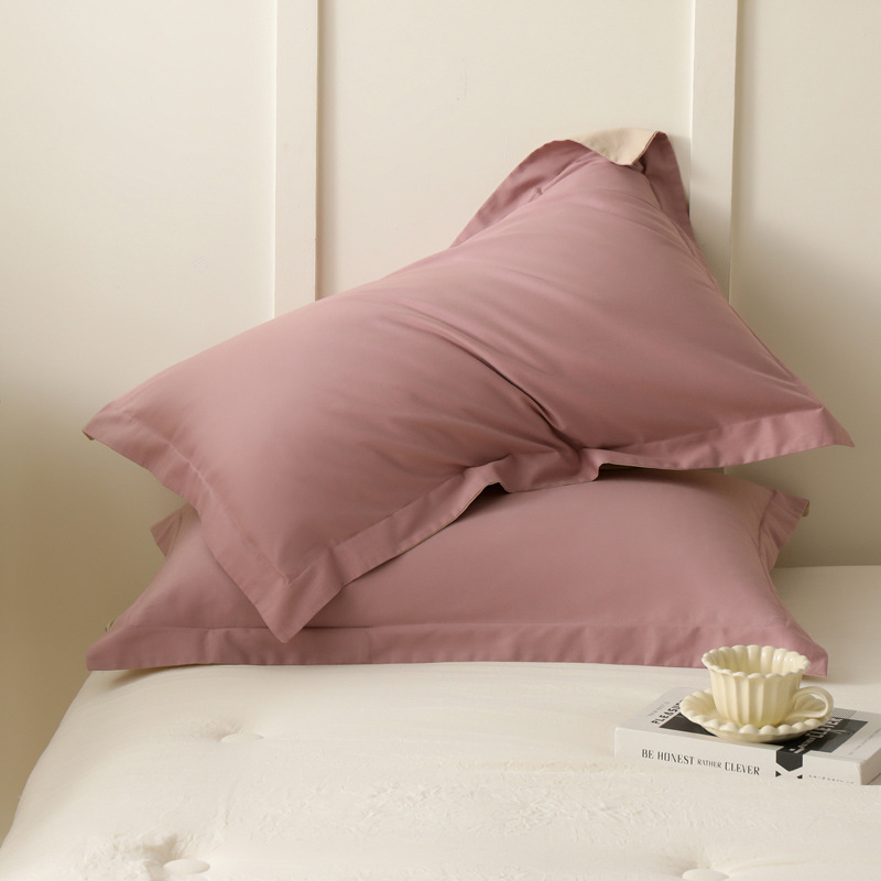 A clase 100S de color sólido algodón molido una sola funda de almohada de algodón de otoño y invierno doble funda de almohada gruesa funda de almohada