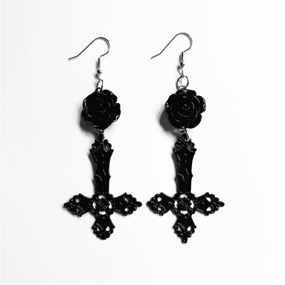 Alloy Material 1 Pair Casual Retro Cross Flower Butterfly Plating Hollow Out Alloy Drop Earrings