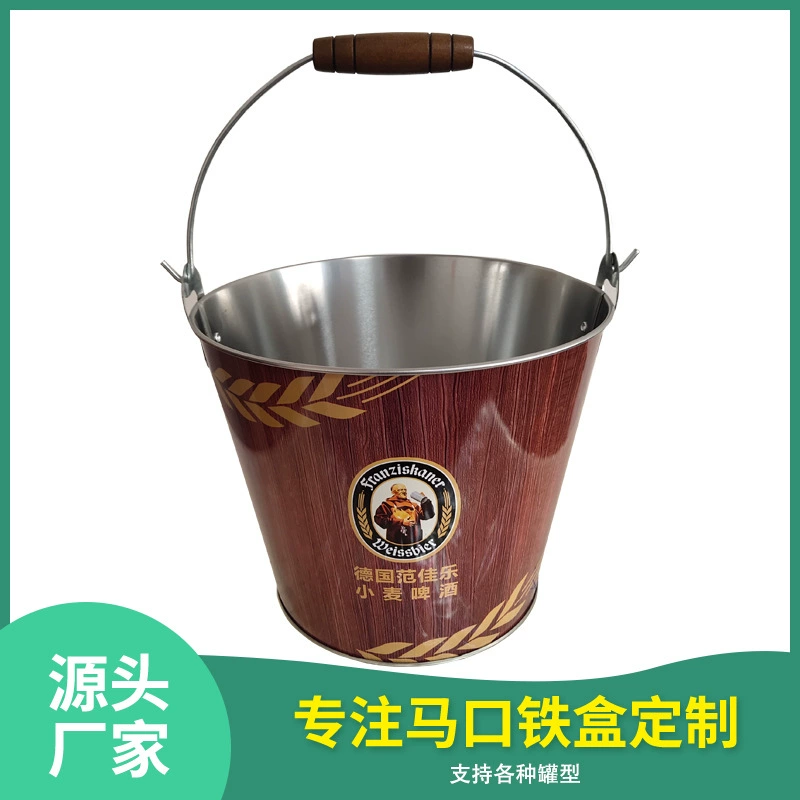 Заводская изготовленная на заказ пятилитровая пивная конюшня ведра портативная оцинкованная железная барная бочка для льда