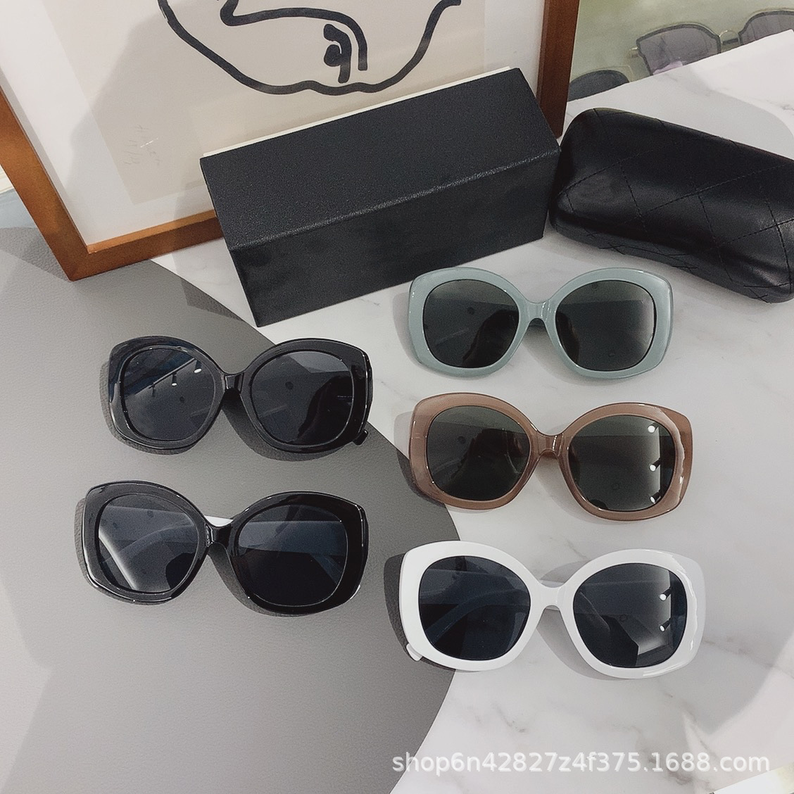 Nuevas gafas de sol retro Xiaoxiang Panda gafas de sol de celebridades de Internet gafas de montura grande al por mayor 3940 protección UV