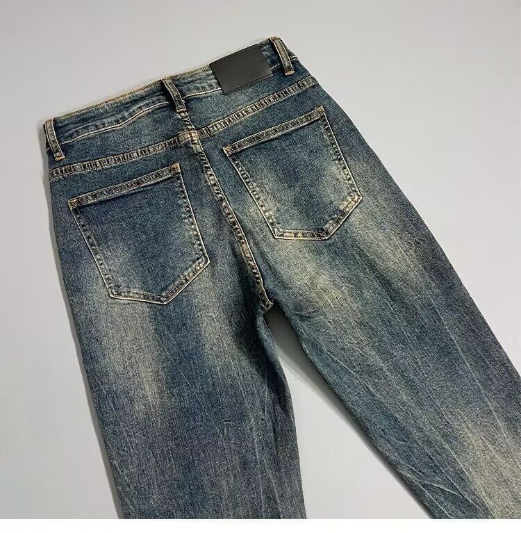 Jeans pour hommes, coupe Slim, confortable, élastique, lavé, à l'ancienne, polyvalent, décontracté, pantalons longs, nouvelle collection automne/hiver 2023_voghion.com