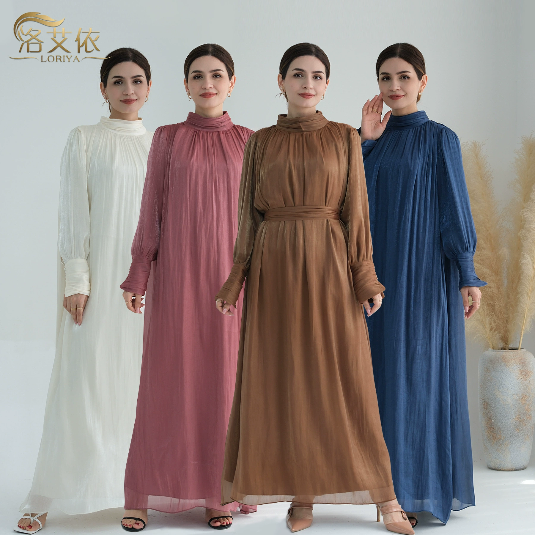 Loriya2024 AliExpress Дубай Ближний Восток Турция Дубай Красивое сплошное платье на шнуровке LR689