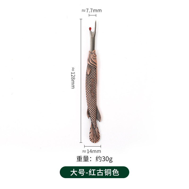 Fabricante de estilo europeo retro tipo pez pequeño divisor herramienta de bricolaje cosida a mano dispositivo de corte de hilo cuchillo de punto de cruz