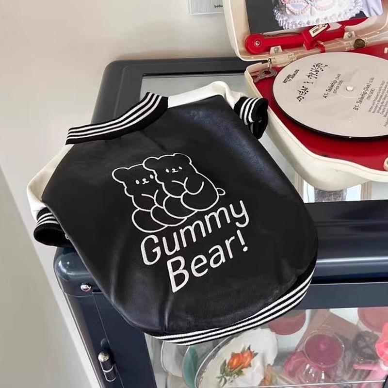 Otoño e invierno perro grueso y cálido ropa deportiva coreana uniforme de béisbol chaqueta acolchada de algodón de dos pies chaqueta de gato ropa para perros