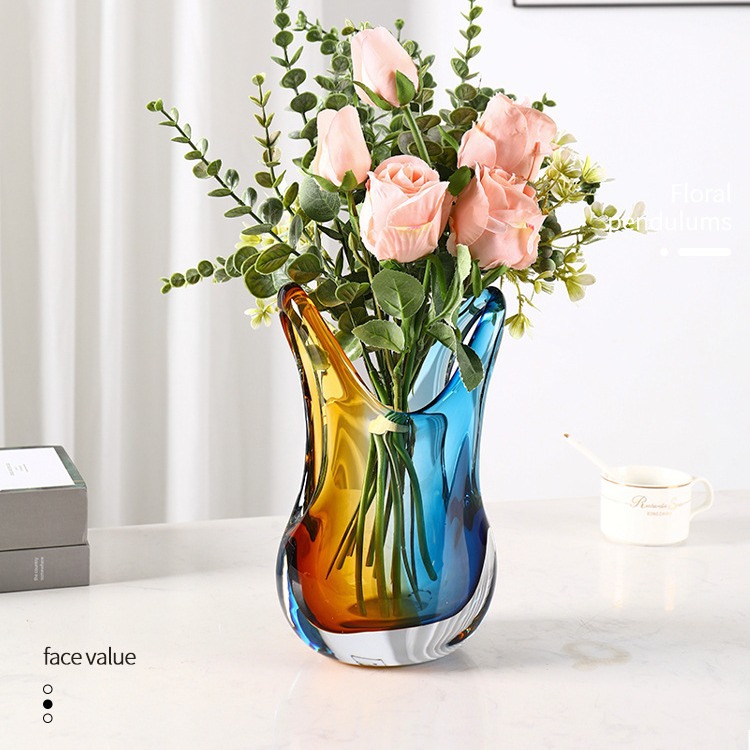 Light luxury internet celebrity glass vase ornaments