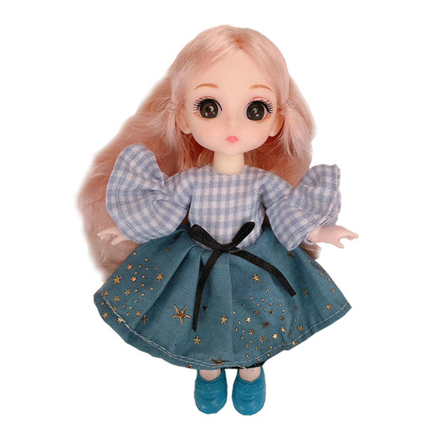 16 cm 6 inch bjd fashion doll princess OB11 dress up baby clothes denim wedding dress girl accessories
