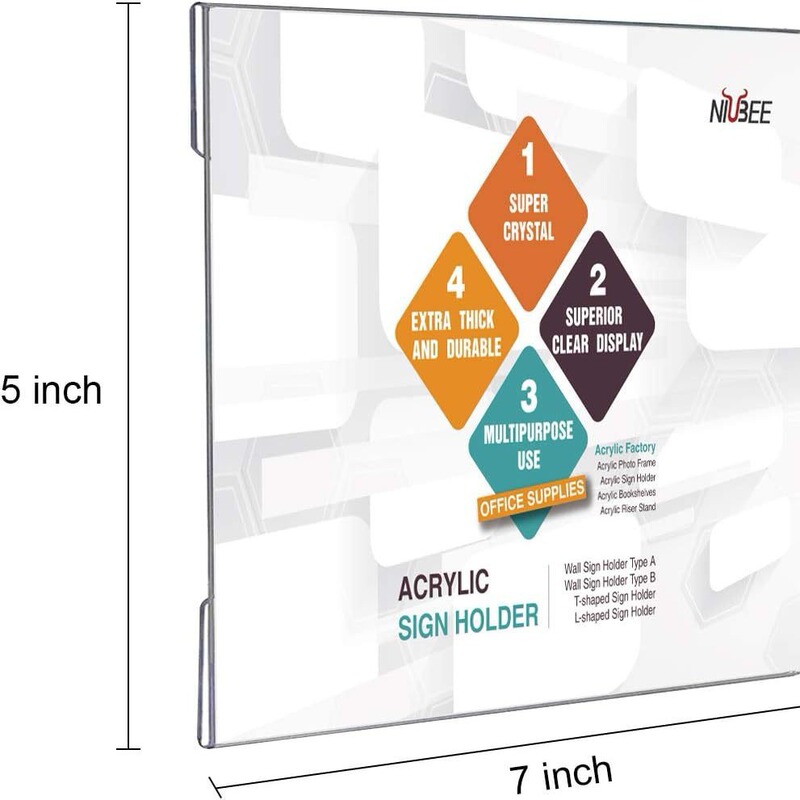 Cross-Border Hot Selling Wall-Mounted Door Sign Bracket Memo Bracket Transparent Wall Frame with 3m Tape Bonding
