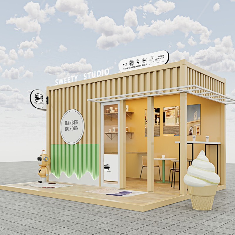 Metal Carved Panel Sales Booth Mobile House Movable House Zhejiang Source Manufacturer Direct Sales Sales Booth Lounge Metal Carved Panel Sales Booth Mobile House Movable House Zhejiang Source Manufacturer Direct Sales Sales Booth Lounge