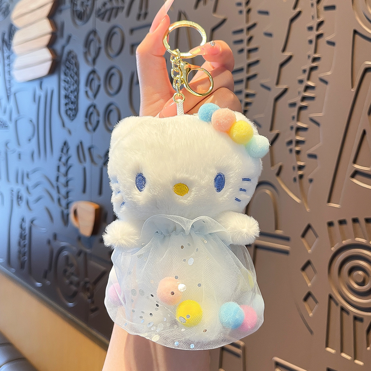 Cuatro pulgadas muñeca máquina colgante felpa llavero lindo muñeca mochila adornos grab máquina muñeca regalo al por mayor