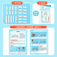 Children's Physics DIY Lever Bridge Model for Primary School Science Class, Teaches the Principle of Fulcrum, Effort Arm, and Load Arm, Assembly Teaching Tool