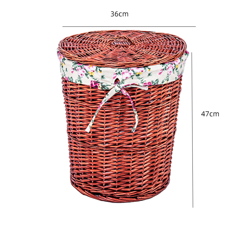 Cesta de ropa sucia de tela de caña grande cubierta de tela de tela de mano casa de alojamiento de hotel baño de cestas de ropa sucia