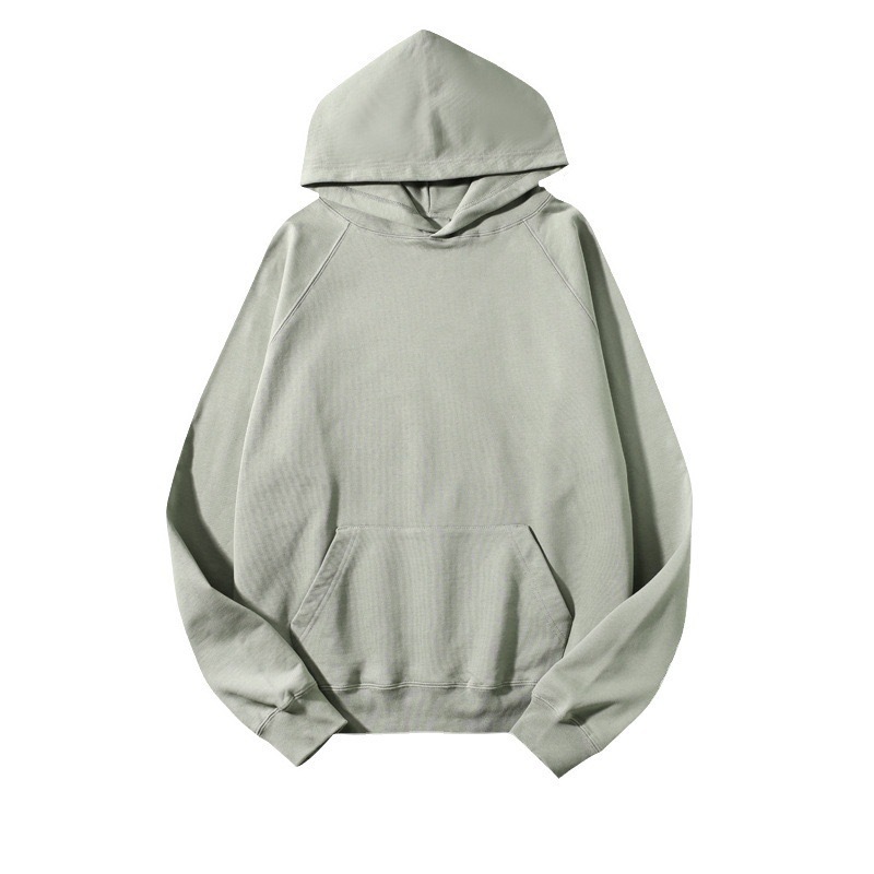 Transmisión en vivo 460g suéter con capucha pesado suéter de pareja color sólido suelto sudadera con capucha de marca de moda americana suéter de tendencia de gran tamaño